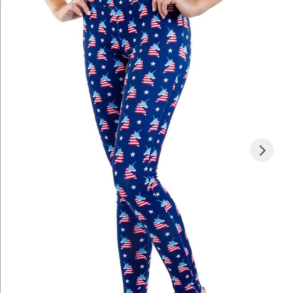 Unicorn 4th of July leggings American flag